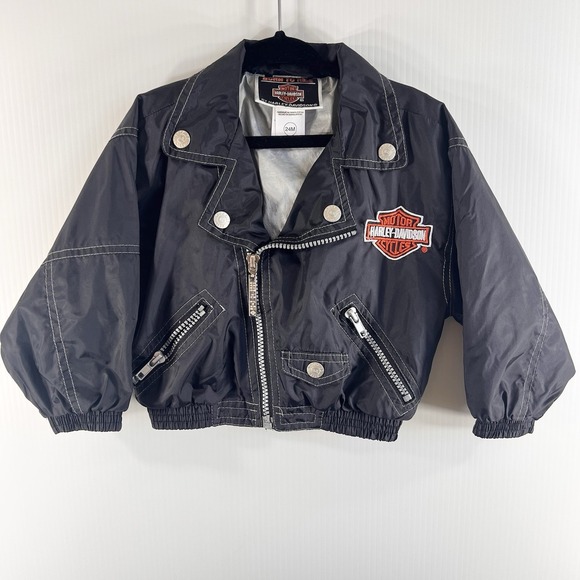 Harley-Davidson Other - Harley Davidson Jacket Baby Boy Size 24 Months Black Zipper Nylon Lightweight